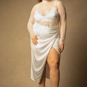 Bridal by ELOQUII Satin Draped Skirt